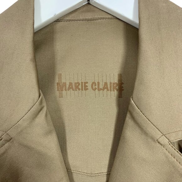 cotton blazer jacket 4 button notched lapel beige size 11 Marie Claire - Picture 12 of 15